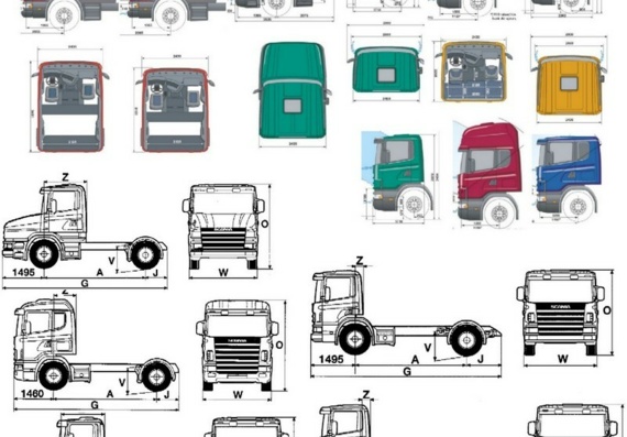 Scania 4 Series чертежи (рисунки) грузовика